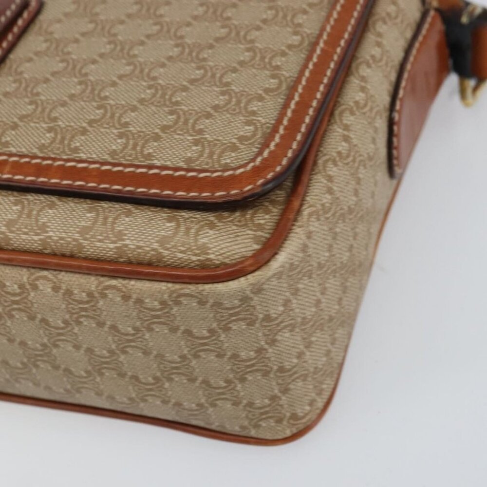 Authentic CELINE Macadam Canvas Shoulder Bag PVC Beige Gold - Picture 2 of 16